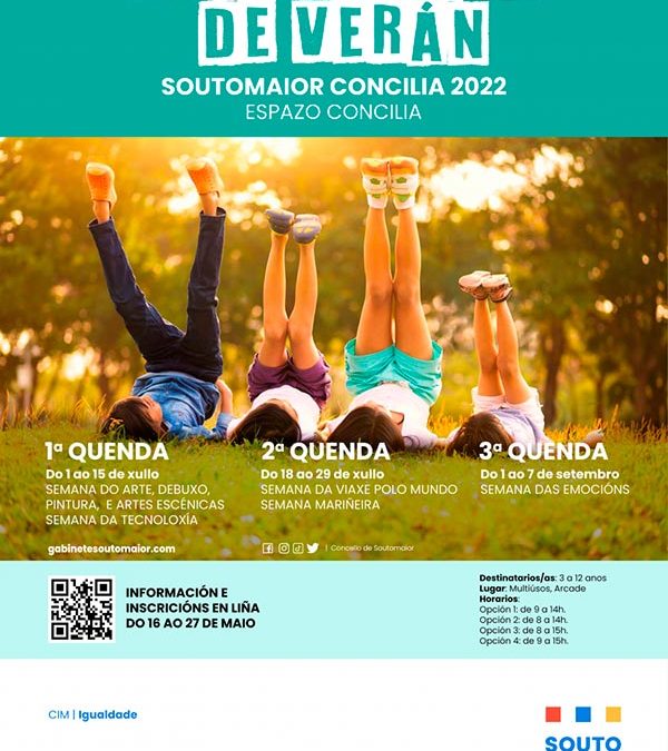 Soutomaior Concilia 2022 – Campamentos de  conciliación familiar de este verano